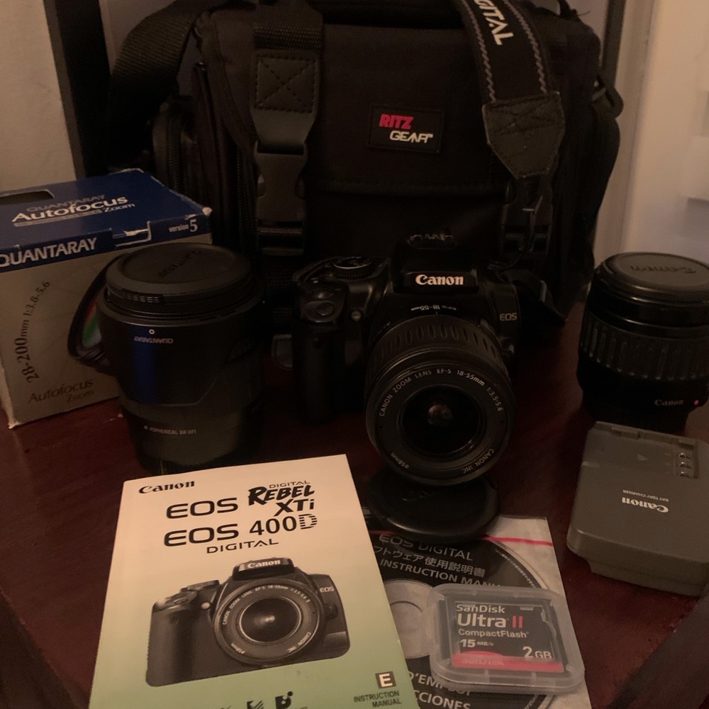 CANON EOS XTI /400D CAMERA /MULTIPLE LENSES AND MORE